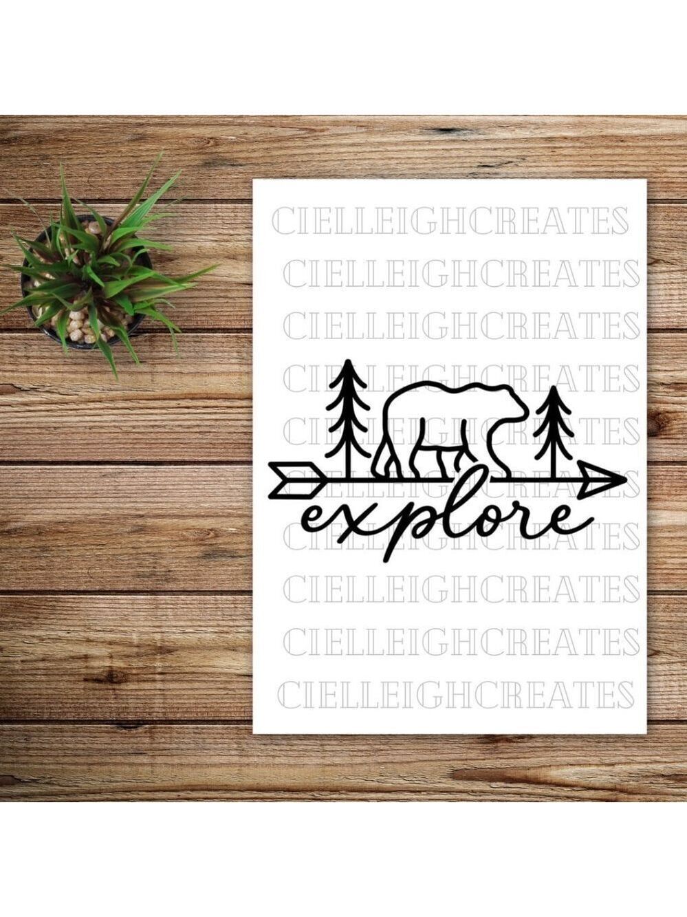 *2 for $20* Explore vinyl decal Sticker Handcrafted Bear